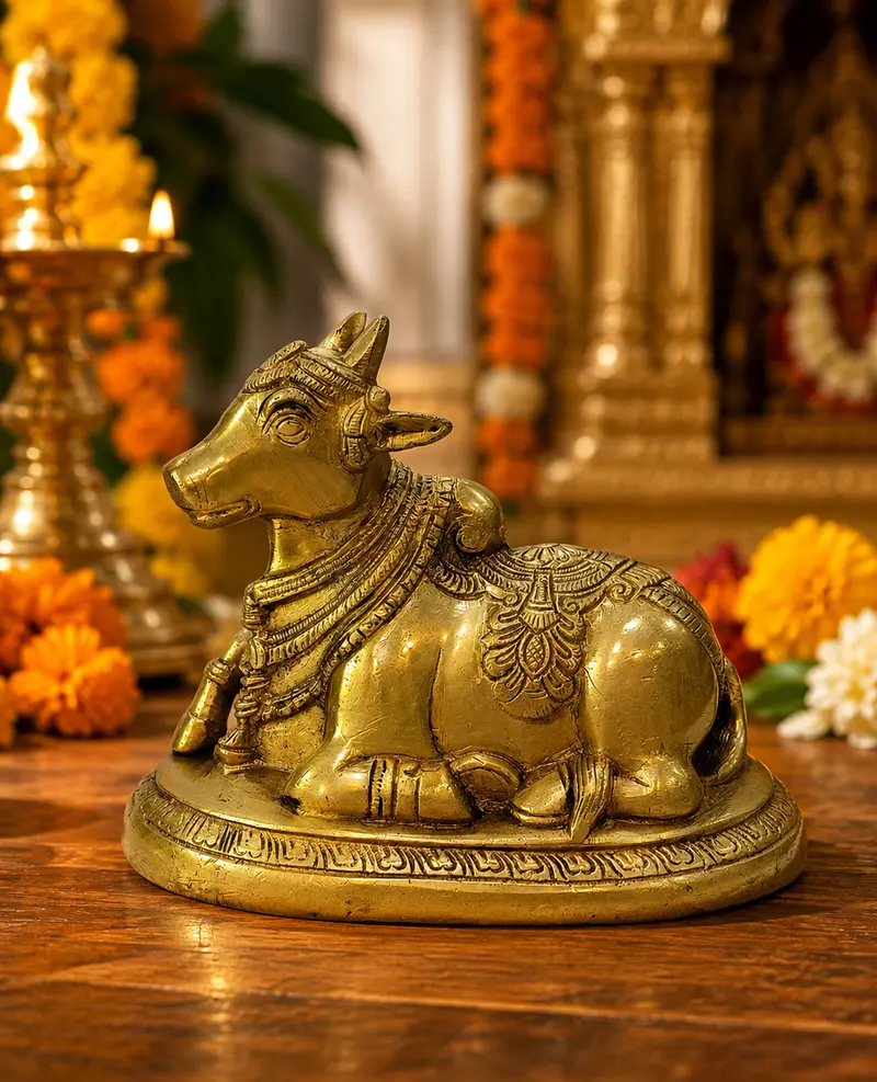 Relaxing Ganesh handcrafted wooden idol
