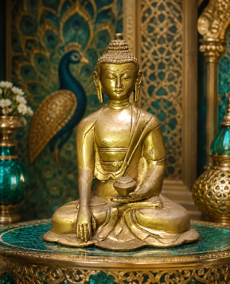 Relaxing Ganesh handcrafted wooden idol