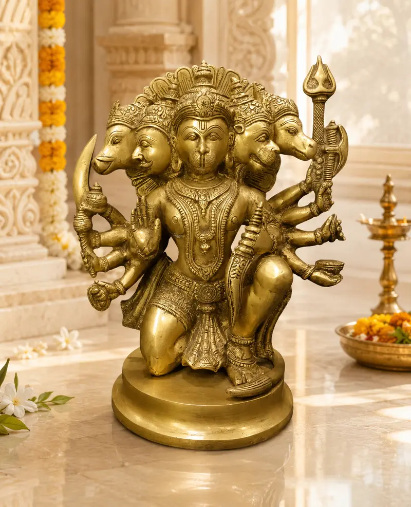 Relaxing Ganesh handcrafted wooden idol