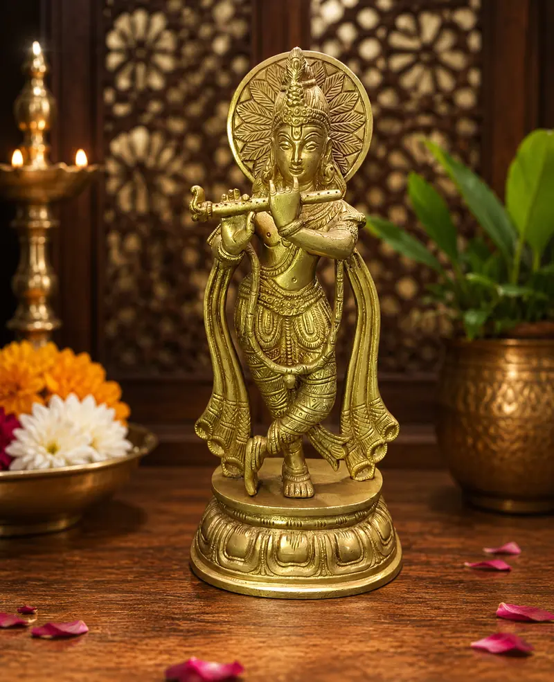 Relaxing Ganesh handcrafted wooden idol