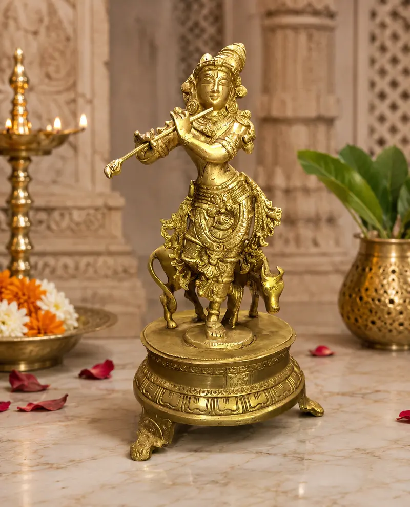 Relaxing Ganesh handcrafted wooden idol