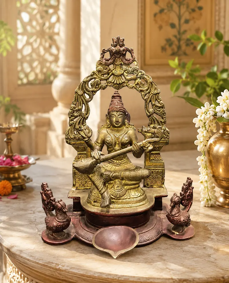 Relaxing Ganesh handcrafted wooden idol