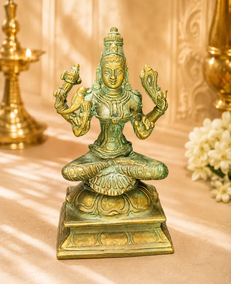 Relaxing Ganesh handcrafted wooden idol