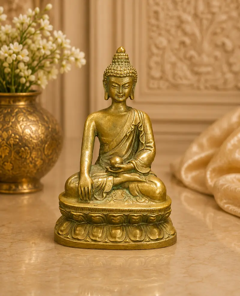 Relaxing Ganesh handcrafted wooden idol