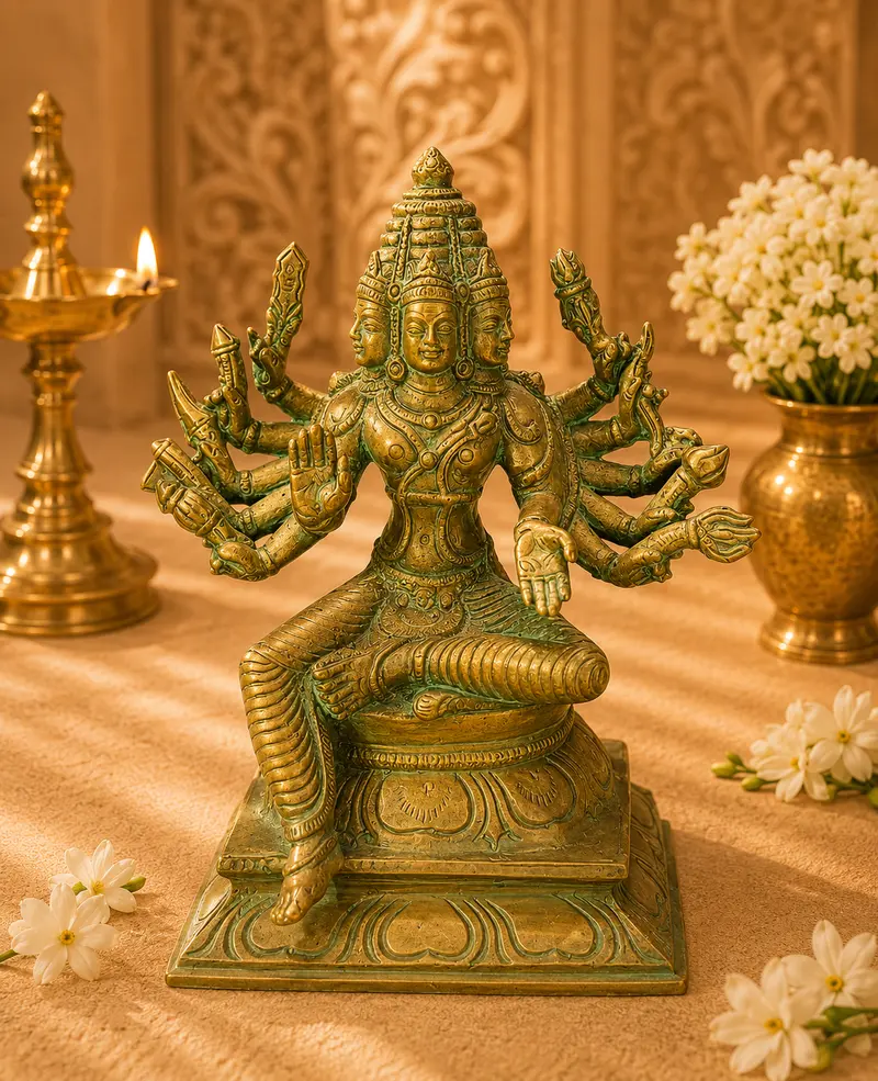 Relaxing Ganesh handcrafted wooden idol