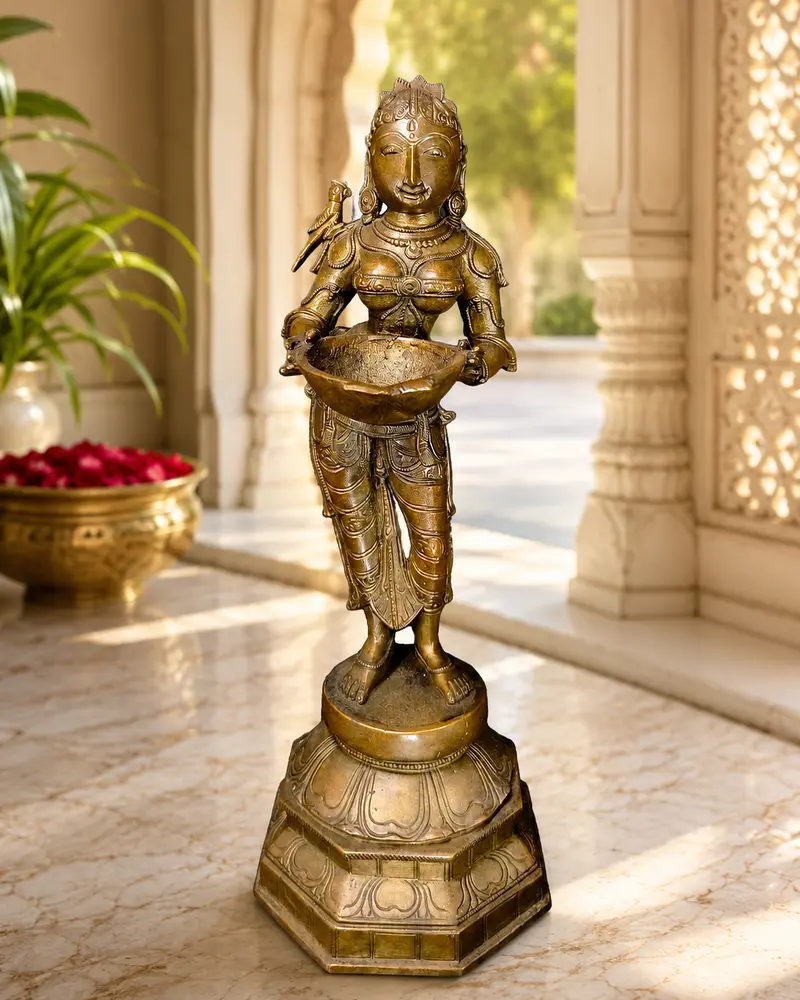Relaxing Ganesh handcrafted wooden idol
